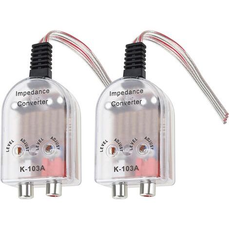 Audio converter, audio signal adapter, speaker impedance converter, high to low for speaker output to RCA cable, car amplifier wiring--DTEKGAZ