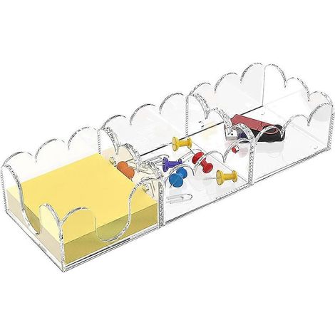 3-in-1 Acryl-Haftnotizspender, moderner Schreibtisch-Organizer für 3x3-Notizblöcke und Post-it-Zettel mit rutschfester Unterseite A (1/5)