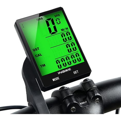 INBIKE 2,8-Zoll-Fahrradcomputer, kabellos, multifunktional, wasserdicht, Kilometerzähler, Geschwindigkeitsmesser