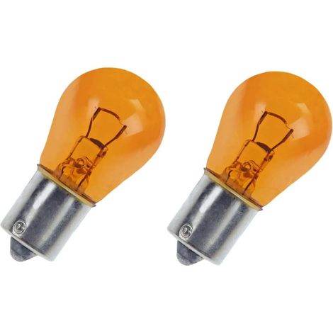 2x ampoule 12V 10W BAU15S orange simple filament ergots décalés clignotant voiture moto (1/2)
