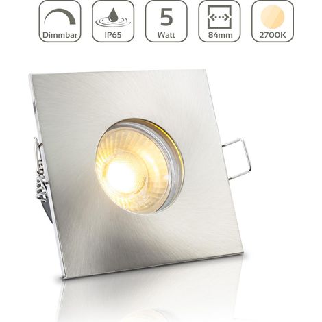 Einbauspot IP65 eckig - Farbe: Edelstahl - LED Leuchtmittel: GU10 5W warmweiß dimmbar (1/5)