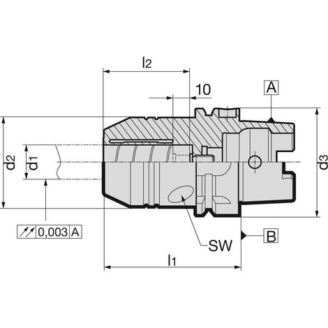 Format Hydrodehnspannfutter DIN69893A HSK-A63 20x80mm schwer GÜHRING (1/5)