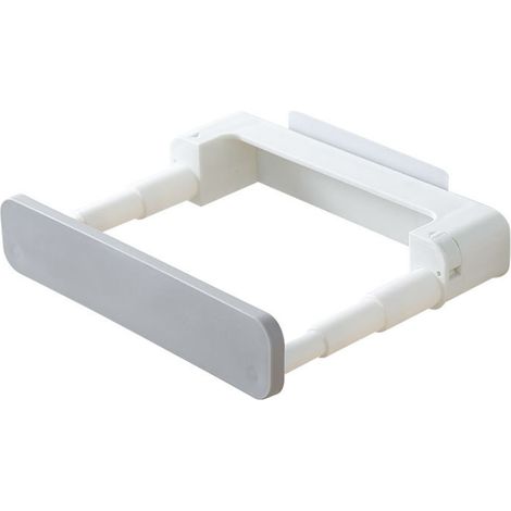 Organisateur mural de couvercles de casseroles extensible, ABS, 25cm, sans perçage, avec patch adhésif, gris (1/5)