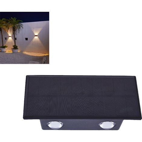 Applique murale solaire LED d'extérieur, Étanche, Lumière chaude, Lampe de jardin solaire, Éclairage de cour de villa, Idéal pour terrasses, Luminaire à énergie solaire (1/5)
