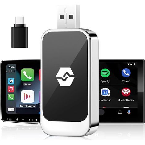 Adaptador CarPlay inalámbrico compatible con iOS y Android, el más pequeño y rápido, Plug & Play (1/5)