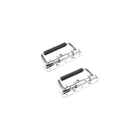 Ede Poignée de coffre Sollbry (lot de 2), 120 mm, poignée de caisse enregistreuse, poignée de caissier pliable, poignée de coffre-fort, poignées pliables à ressort avec poignée de boîte à outils, boît (1/5)