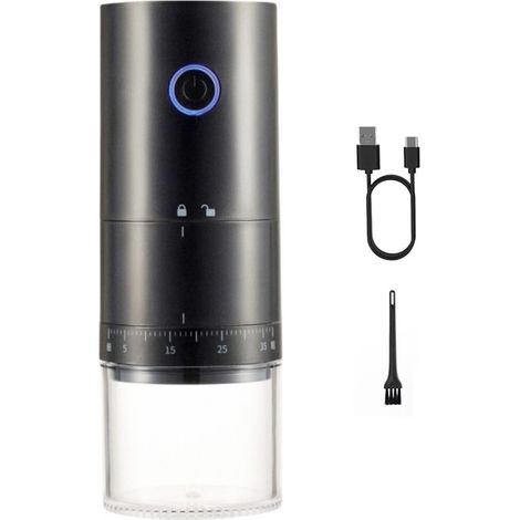 Primer molinillo de café recargable con función de molienda mientras se carga, molienda 1,7 veces más rápida con 38 configuraciones externas, molinillo de cerámica y batería de 2000 mAh, portátil para