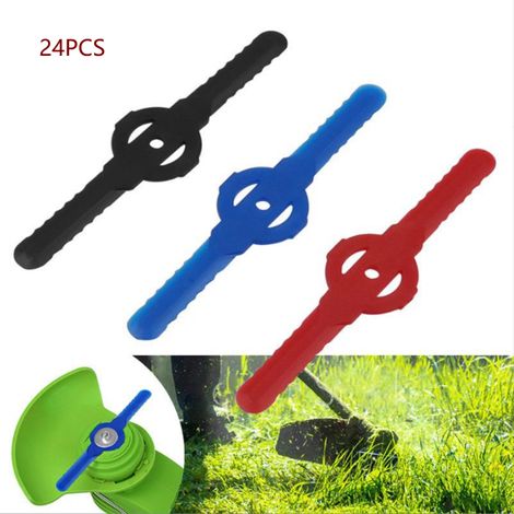 Set di 24 lame rosse per decespugliatore – lame in plastica per tagliabordi – attrezzo da giardino – lame di ricambio per tagliabordi a batteria