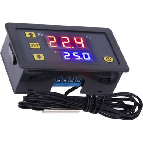 Módulo de control de temperatura con sonda impermeable, pantalla digital de alta precisión, termostato -50-110 °C, 12 V (1/5)
