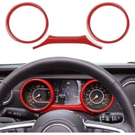 Set mit 2 ABS-Armaturenbrettabdeckungen, Innenausstattung für Jeep Wrangler 2018–2023 JL JLU Sport X Sahara Rubicon Gladiator JT Rot