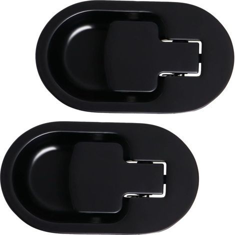 Paquet de 2 pièces de rechange pour fauteuil inclinable en métal, poignée en métal Durable, levier de dégagement de canapé inclinable, poignée de traction de remplacement, Kit noir (1/5)