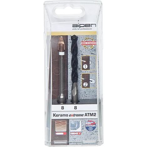 Jeu de forets pour verre et carrelage Alpen Keramo extreme ATM2 300082100 1/4 (6,3 mm), tige cylindrique 8 mm 1 set 2 (1/5)