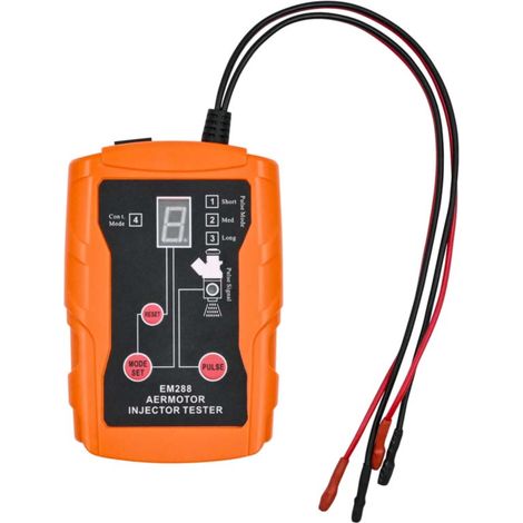 Kit de test et de nettoyage d'injecteurs de carburant, outil de test double injecteur avec 8 modes d'impulsion, écran LCD, kit de nettoyage universel 12 V EFI GDI avec 8 adaptateurs (orange) (1/5)