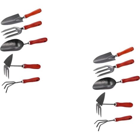 Ensemble D’Outils de Jardinage 5 Pièces pour Plantation et Entretien, Pelle et Râteau en Acier Ergonomique, Usage Extérieur Jardin Potager et Fleurs, Léger et Pratique (1/5)