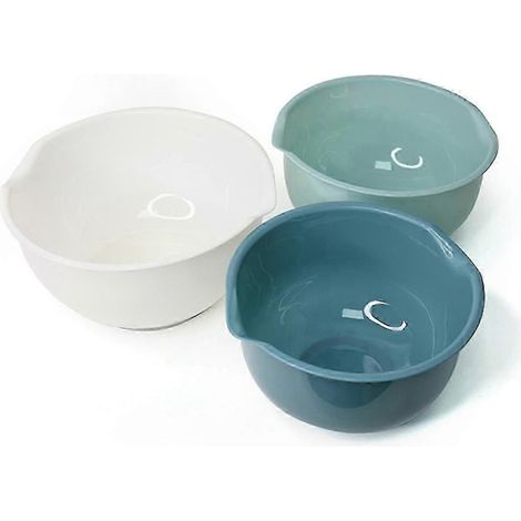 Bol mélangeur en plastique, bol multifonctionnel, grand bol, bleu, vert, blanc (1/5)