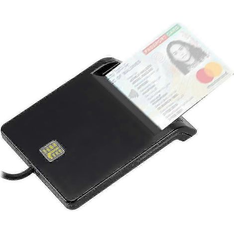 Lecteur de cartes à puce USB 25-26 bits pour cartes bancaires, cartes IC/ID et cartes EMV, compatible Windows 7, 8, 10 et Linux (USB-CID ISO 7816 KR). (1/4)