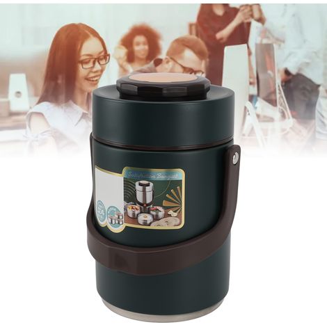 Isolierte Lunchbox mit großem Fassungsvermögen aus Edelstahl 304, ideal für Schüler, Studenten, Erwachsene und Büroangestellte. Mehrschichtiger, vakuumisolierter Behälter, 2000 ml. (1/5)