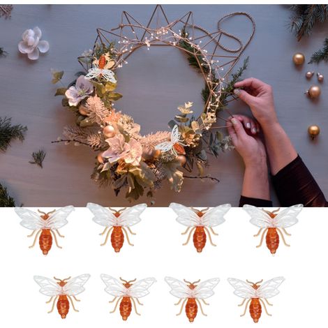 Mini abeilles décoratives mignonnes et tendance en plastique, accessoires réalistes, fournitures pour apiculteurs, vendues par lots de 50. (1/5)