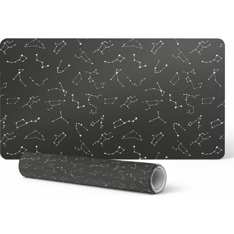 Alfombrilla protectora decorativa para mesa de oficina con estampado de constelaciones, 90x45 cm. (1/5)