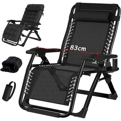 Chaise Longue Jardin - Exterieur Transat De Plage Fauteuil - Chaises Bains de Soleil Relax DéTente Air avec Repose - Fauteuil Relax Zero Gravity - Poids de -Charge 200 kg (1/5)