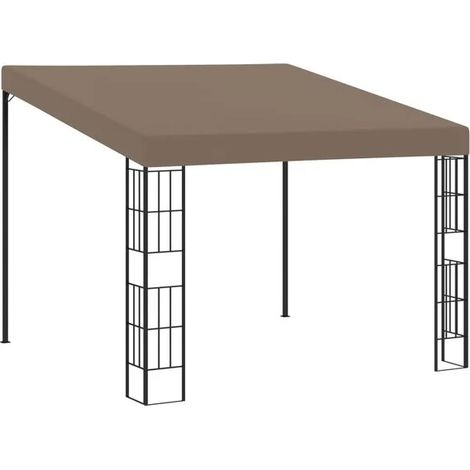 Gazebo mural 3x3 mètres en tissu gris-brun