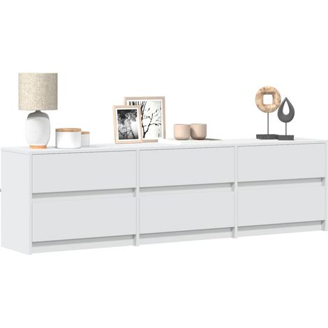 Meuble TV Banc TV Armoire TV avec LED blanc 180x34x50 cm bois d'ingénierie (1/5)