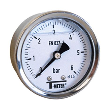 Manomètre boitier inox à bain de glycérine AXIAL Mâle 1/4" (8/13) - Ø50 - Pression 0 / 10 bar - Sferaco