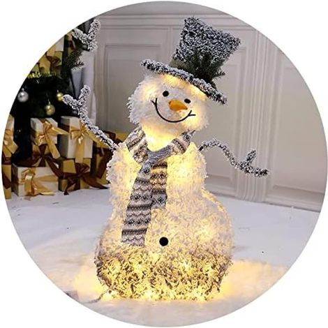 JSSEVN - Muñeco de nieve LED navideño, adorable decoración luminosa de muñeco de nieve para interiores y exteriores. (1/5)