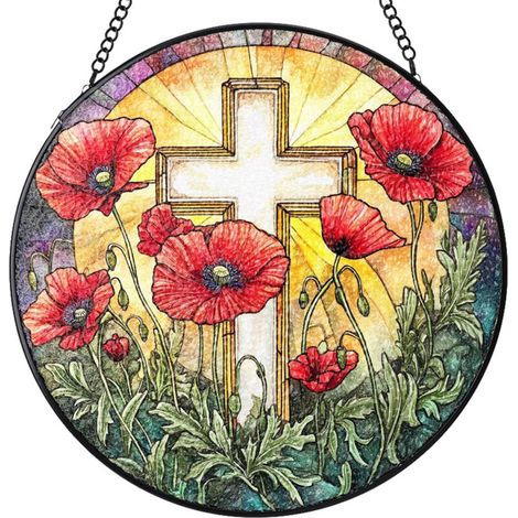 Attrape-soleil vitrail rond – Déco intérieure pour fenêtre et porte, idée cadeau femme homme maman papa, Diamètre : 15 cm (1/4)