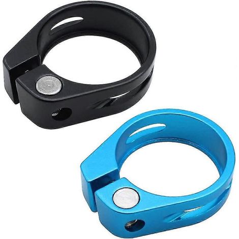 Collier de tige de selle 34,9 mm, collier de tige de selle en aluminium, collier de serrage pour tube de selle, collier de tige de selle 30,8 mm, 31,6 mm, 31,8 mm (bleu, noir) (1/5)