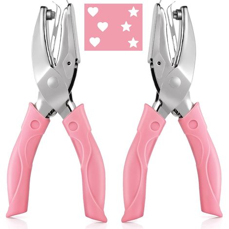 Lot de 2 perforatrices papier, métal, forme cœur étoile, 5,5mm, scrapbooking, loisirs créatifs (1/5)