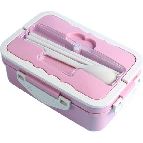 Boîte à Repas Enfants - 3 Compartiments - 1000 ml - Étanche - Micro-ondes et Lave-vaisselle Acceptés - Avec Couverts - 1 Pièce (1/5)