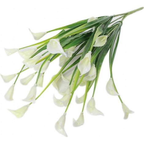 bouquet de 5 branches de calla artificielles, plante de table pour mariage, décoration intérieureblanc (1/5)