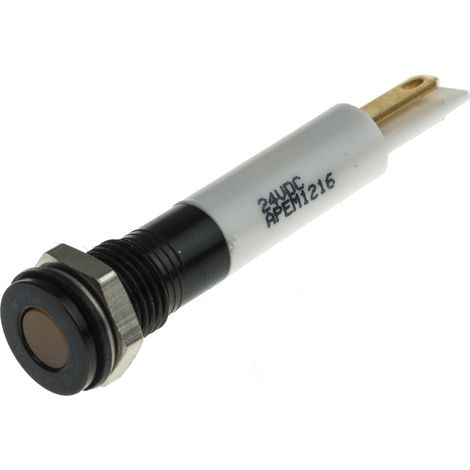 Voyant LED lumineux Orange RS PRO, dia. 8mm, 21.6 26.4V c.c., IP67 ( Prix pour 1 ) (1/2)