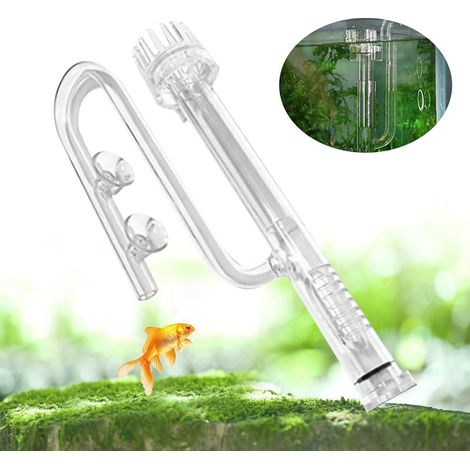 Mini écumeur en verre d'aquarium de 17 mm - Tuyau de filtration - Tuyau de pompe de surface - Entrée de débit réglable pour tuyau de 16 mm (1/5)