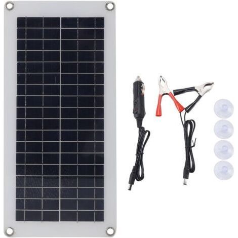 Kit de panneaux solaires pour système d'énergie solaire, panneau solaire simple à cellules solaires 12 V, panneau solaire, maison, mobile, camping-car, voiture, caravane, camping-car-Chrom (1/5)