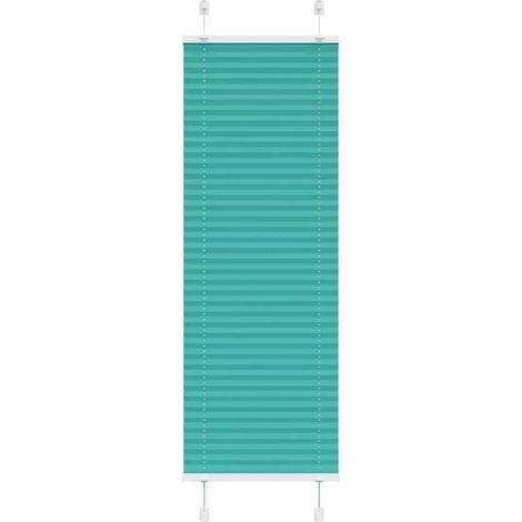 Rideaux plissés vert essence, 40x100 cm, largeur du tissu 39,4 cm. (1/5)