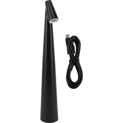 Lampe de table tactile sans fil Toivize LED rechargeable USB dimmable 3 couleurs blanc chaud naturel fer noir 32x5cm design élégant (1/5)