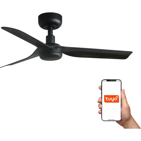 Faro Mini Punt Petit ventilateur de plafond à 3 pales noir mat, système intelligent Tuya (1/3)