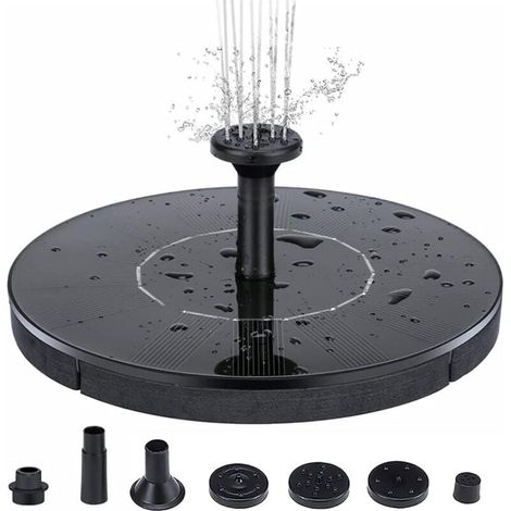 Solar Fountain Pump with 4 Nozzles, Energy-Saving Bird Fountain, Floating Solar Fountain Freestanding Solar Pond Pump, No Electricity Required, Speed, Diameter MUMU (1/4)