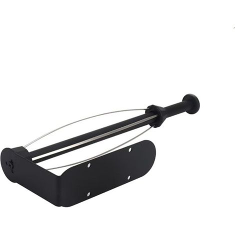 Porte-serviettes et porte-rouleaux en acier inoxydable noir, organisateur de cuisine (1/5)