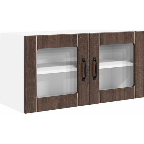 Maison Exclusive - Mobile in vetro da parete PORTO Rovere Marrone 80 x 31 x 40 cm