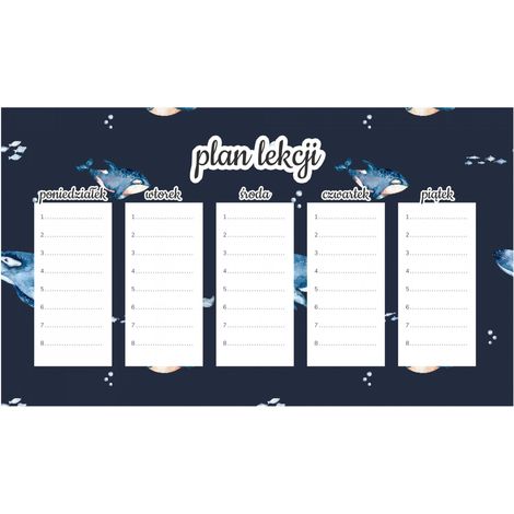 Piano di lezione magnetico: balene che nuotano 45x26 cm