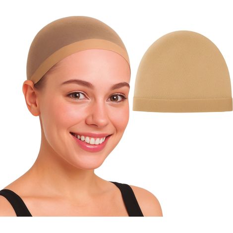 Rete per capelli da indossare sotto la parrucca, per parrucche, costume NATURALE, 2 pezzi. (1/3)