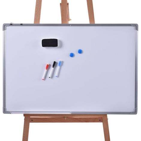 FDS COSTWAY Whiteboard Magnettafel Schreibttafel Pinnwand Wandtafel Board Memoboard mit Alurahmen 90x60 cm