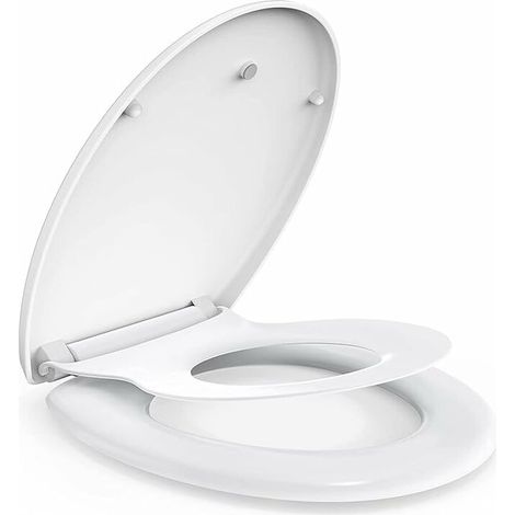 Family Toilet Seat, Toilet Seat with Magnetic Child Seat, Drop Brake and Adjustable Hinge, O-Shaped Toilet Seat, Family Toilet Seat for Child and Adult