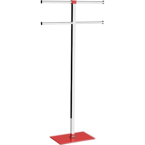 Piantana portasciugamani acciaio inox e resine termoplastiche serie Rainbow Gedy RA31 Rosso Trasparente (1/3)