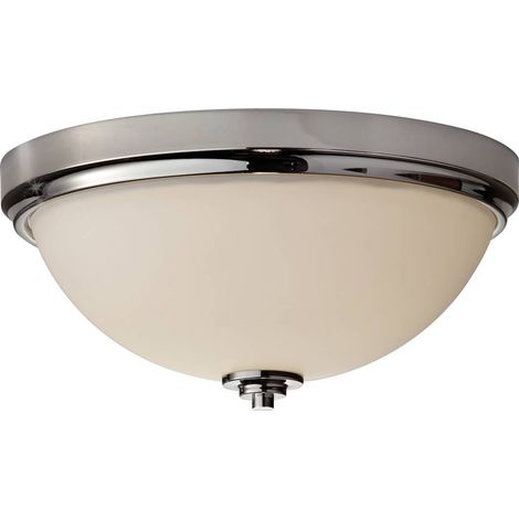 Elstead Malibu - Plafonnier à 2 ampoules pour salle de bain, chrome poli IP44, E27 (1/5)