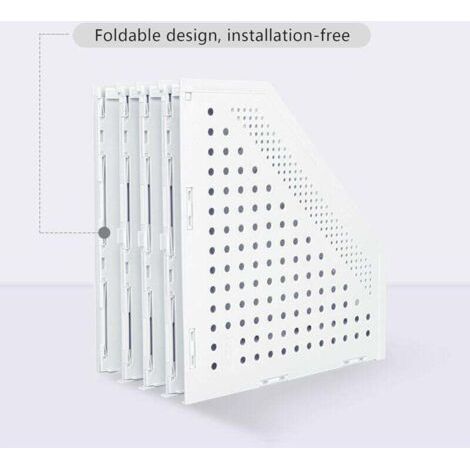 QORVA-Porte-revues pliable à 4 compartiments, boîte de rangement ajustable, organiseur de bureau, serre-livres, porte-documents, support, classeur, magazines, module de rangement pour livres, classeur