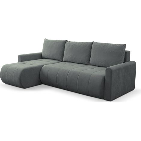 Selsey Timmone – Ecksofa mit Schlaffunktion & Bettkasten, Chenille, Universal, Aschgrau